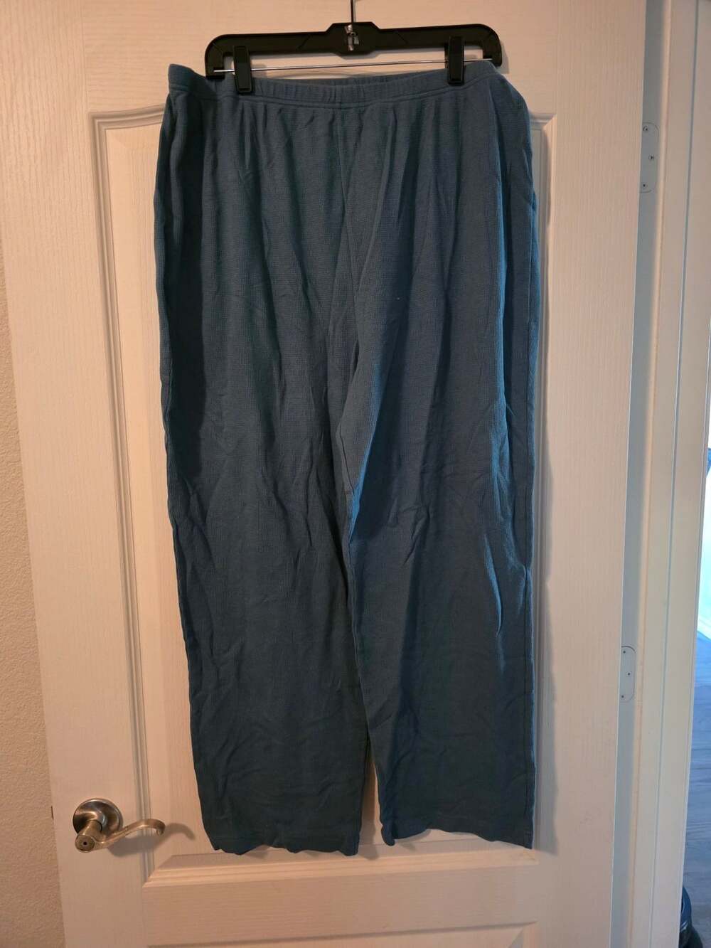Only Necessities Lounge Pants Size 1X 22/24 Blue Waffle Knit
